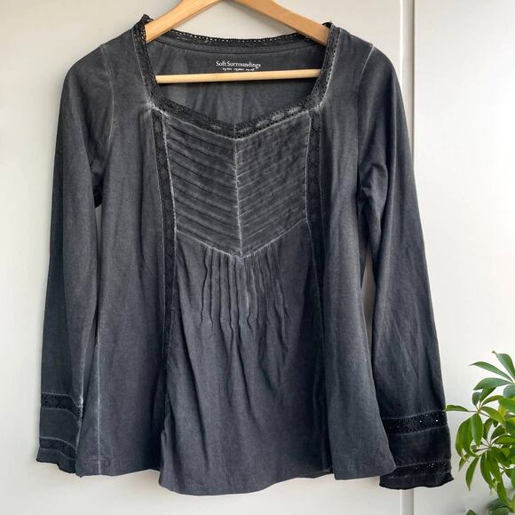 Soft Surroundings Tops - SOFT SURROUNDINGS washed gray cotton Philomena tunic top blouse